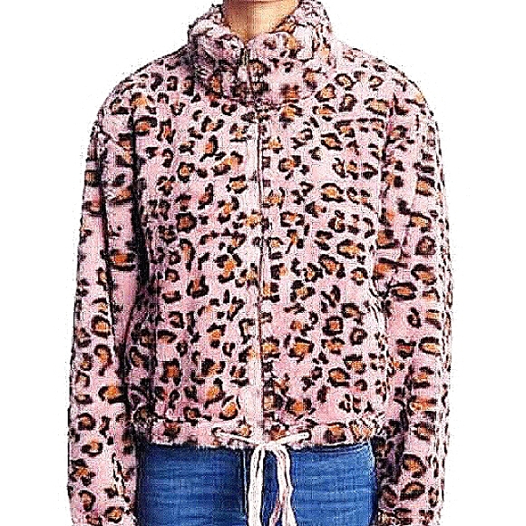 PINK VICTORIA'S SECRET Leopard Cheetah Fur Zip Teddy Bomber Jacket NWT - Picture 13 of 15